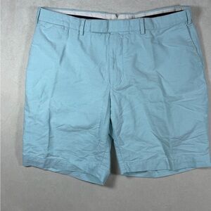 Polo Ralph Lauren size 38W 100% Cotton Men's Light Blue Flat Front Shorts